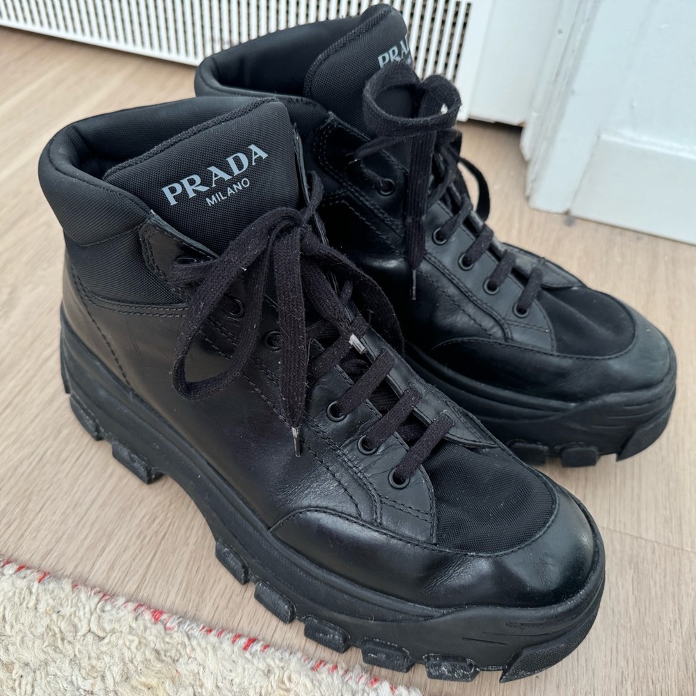 Prada Men's Platform/Combat Boots Size 11 100% Authentic